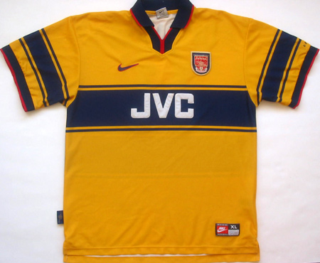 arsenal 90s yellow kit